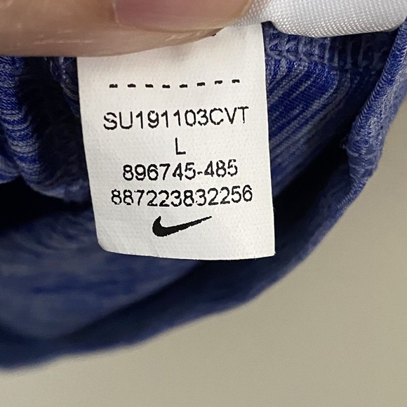 Nike Dri-fit Mens Shirt Size Large Blue Workout Active Short Sleeve - Picture 8 of 8